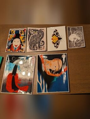 Japanese Ukiyo-e Digital Photo Art Prints Set Of Six Multiple Sizes Collage